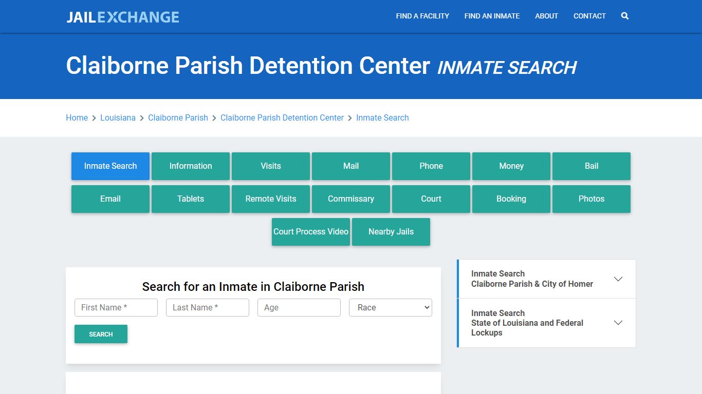 Claiborne Parish Detention Center Inmate Search - Jail Exchange